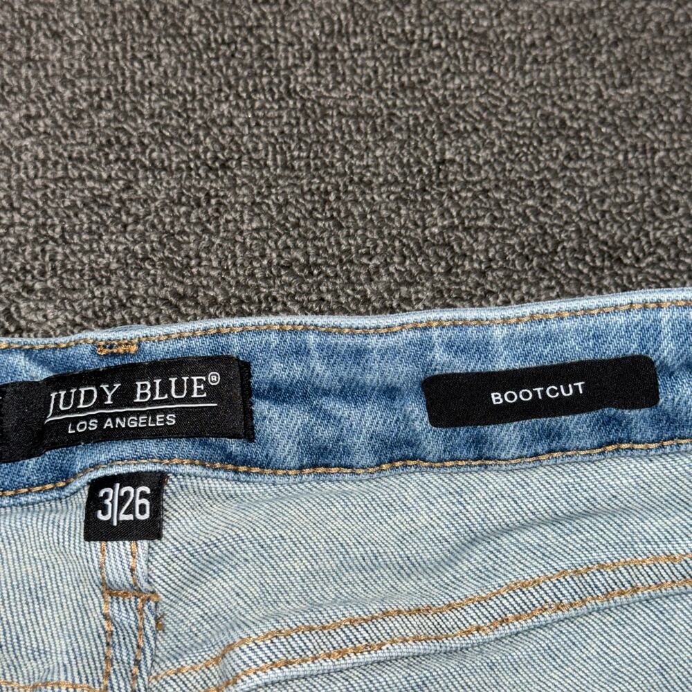 Judy Blue Mid-Rise Light Wash Destroyed Bootcut Jeans Women's Size 3/26 Boho - Picture 5 of 11